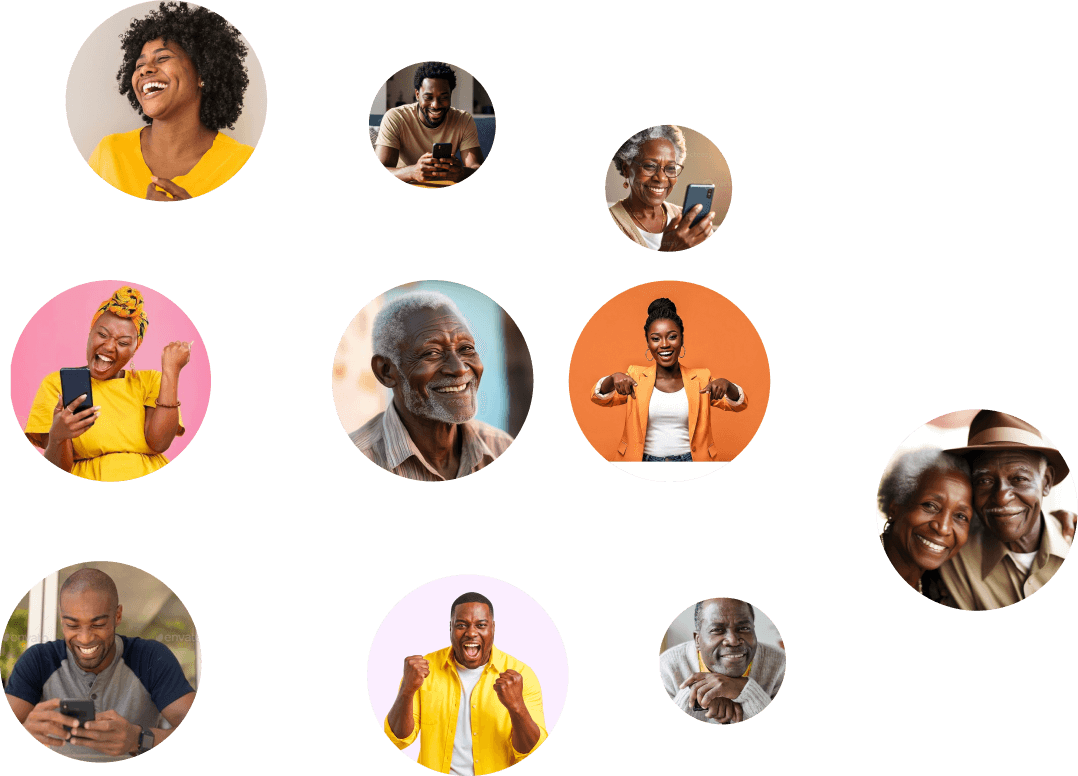 Staggered cooperative members portraits collage
