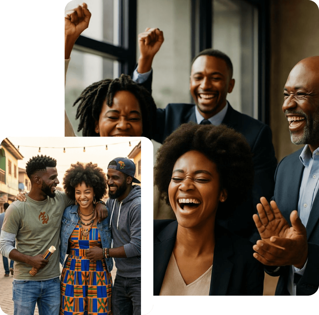 Group of business professionals celebrating